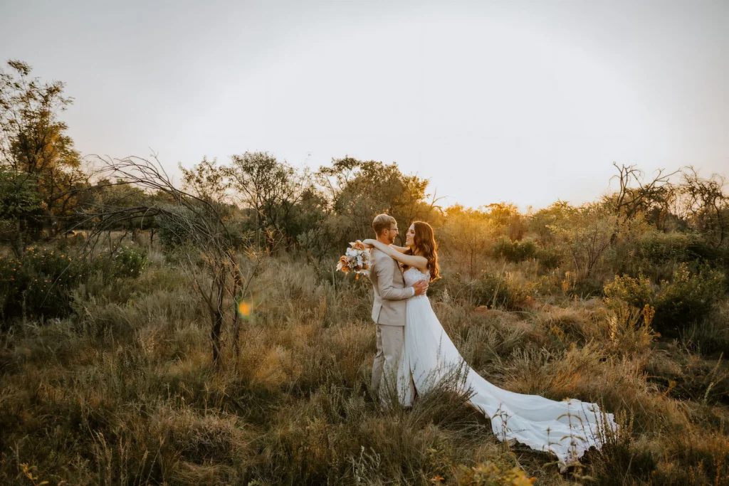 featherwood-farm-wedding-bride-and-groom-bush